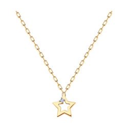 Colier din aur roșu cu pietre Cubic Zirconia Incolor