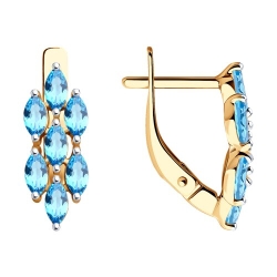 Серьги из красного золота с камнями Топаз Swiss