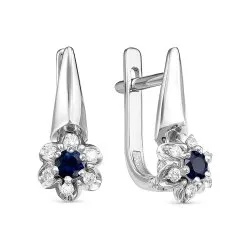 Cercei din aur alb cu Diamant, Safir