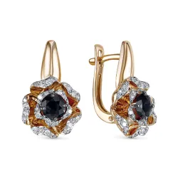 Cercei din aur roșu cu Diamant, Safir
