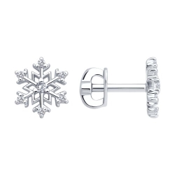 Cercei Pusete din argint  cu pietre Cubic Zirconia Incolor