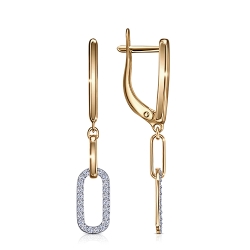 Cercei Suspendați din aur roșu cu pietre Cubic Zirconia Incolor