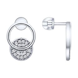 Cercei Pusete din argint  cu pietre Cubic Zirconia Incolor