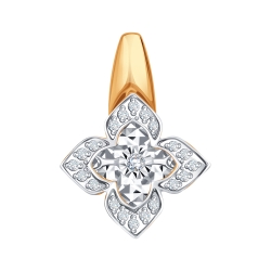 Подвеска из красного золота с камнями Бриллиант