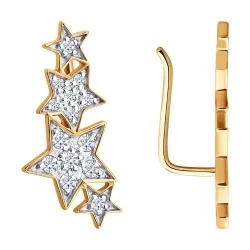 Cercei din aur roșu cu Cubic Zirconia Incolor