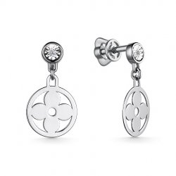Cercei Pusete din aur alb cu pietre Diamant