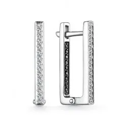 Cercei din aur alb cu Diamant, Diamant negru