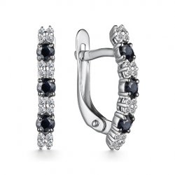 Cercei din aur alb cu pietre Diamant, Safir