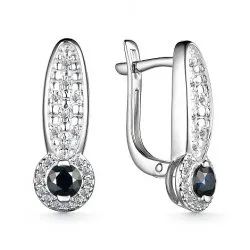 Cercei din aur alb cu Diamant, Safir