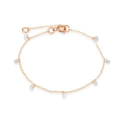 Brățară din aur roșu cu pietre Cubic Zirconia Incolor