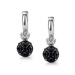 Cercei din aur alb cu pietre Diamant, Safir