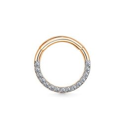 Cercel din aur roșu cu pietre Diamant