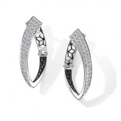 Cercei din aur alb cu pietre Diamant, Diamant negru
