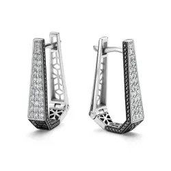 Cercei din aur alb cu Diamant, Diamant negru