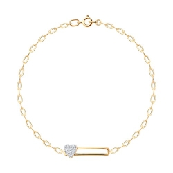 Brățară Love din aur roșu cu pietre Diamant