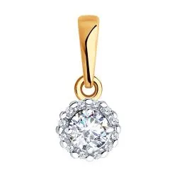 Pandantiv din aur roșu cu Cubic Zirconia Incolor