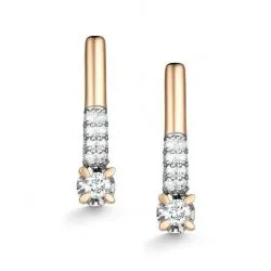 Серьги из красного золота с камнями Бриллиант