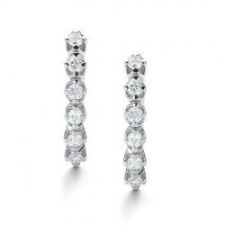 Cercei din aur alb cu pietre Diamant
