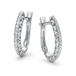 Серьги из белого золота с камнями Бриллиант