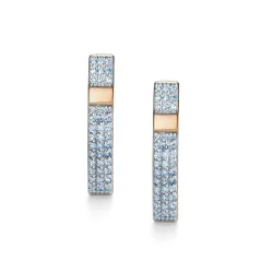 Cercei din aur roșu cu Diamant Sky Blue