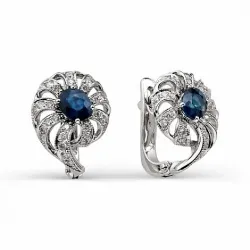 Cercei din aur alb cu Diamant, Safir
