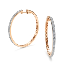 Серьги Конго из красного золота с камнями Бриллиант