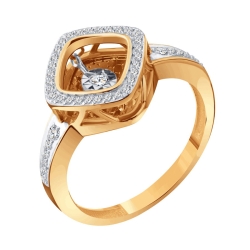 Inel din aur roșu cu pietre Diamant