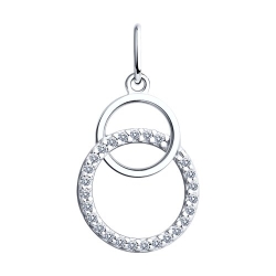 Pandantiv din argint  cu pietre Cubic Zirconia Incolor