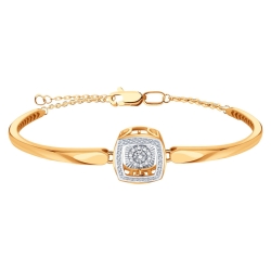 Браслет из красного золота с камнями Бриллиант