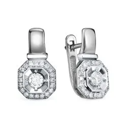 Cercei din aur alb cu Diamant