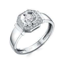 Inel din aur alb cu pietre Diamant