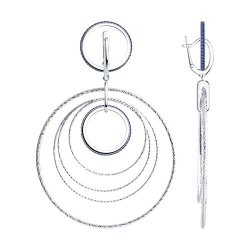 Cercei Suspendați din argint  cu pietre Cubic Zirconia Albastru Safir