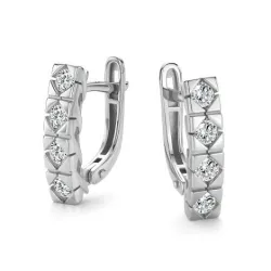 Cercei din aur alb cu Diamant
