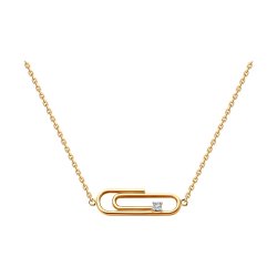 Colier din aur roșu cu pietre Cubic Zirconia Incolor