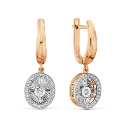 Cercei Suspendați din aur roșu cu pietre Diamant