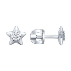 Cercei Pusete din argint  cu pietre Cubic Zirconia Incolor