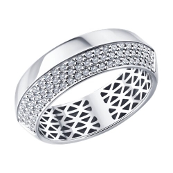 Кольцо из белого золота с камнями Бриллиант