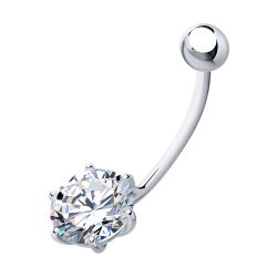 Piercing din argint  cu pietre Cubic Zirconia Incolor