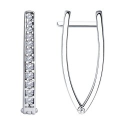 Cercei din argint  cu pietre Cubic Zirconia Incolor