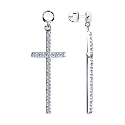 Cercei Pusete din argint  cu pietre Cubic Zirconia Incolor