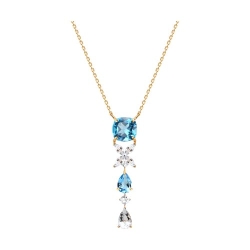 Colier din aur roșu cu pietre Cristal de munte, Topaz Swiss