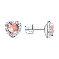 Cercei Pusete din argint cu Cubic Zirconia Incolor, Sital sintetic