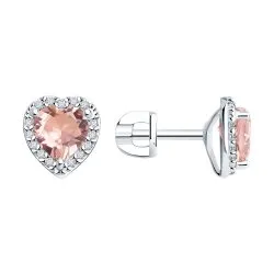 Cercei Pusete din argint cu Cubic Zirconia Incolor, Sital sintetic