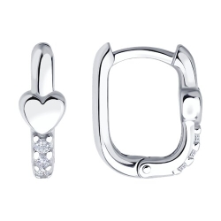 Cercei Creole din argint  cu pietre Cubic Zirconia Incolor