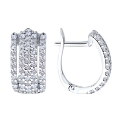 Cercei din argint  cu pietre Cubic Zirconia Incolor