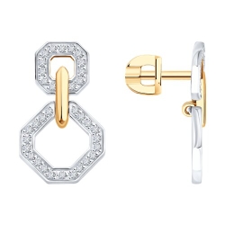 Cercei Pusete din aur roșu cu pietre Diamant