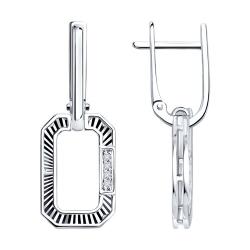 Серьги Длинные из белого золота с камнями Бриллиант