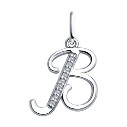 Pandantiv din argint  cu pietre Cubic Zirconia Incolor