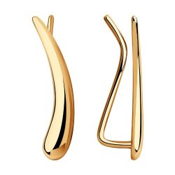 Серьги из красного золота без камней