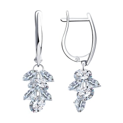 Cercei Suspendați din argint  cu pietre Cubic Zirconia Incolor